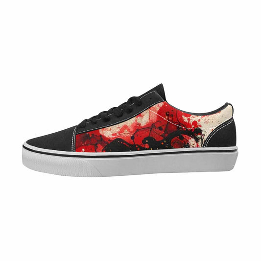 WOMEN'S Zodiac Black & Red Ink Canvas Unique Print Vibrant Chaos Custom Shoes