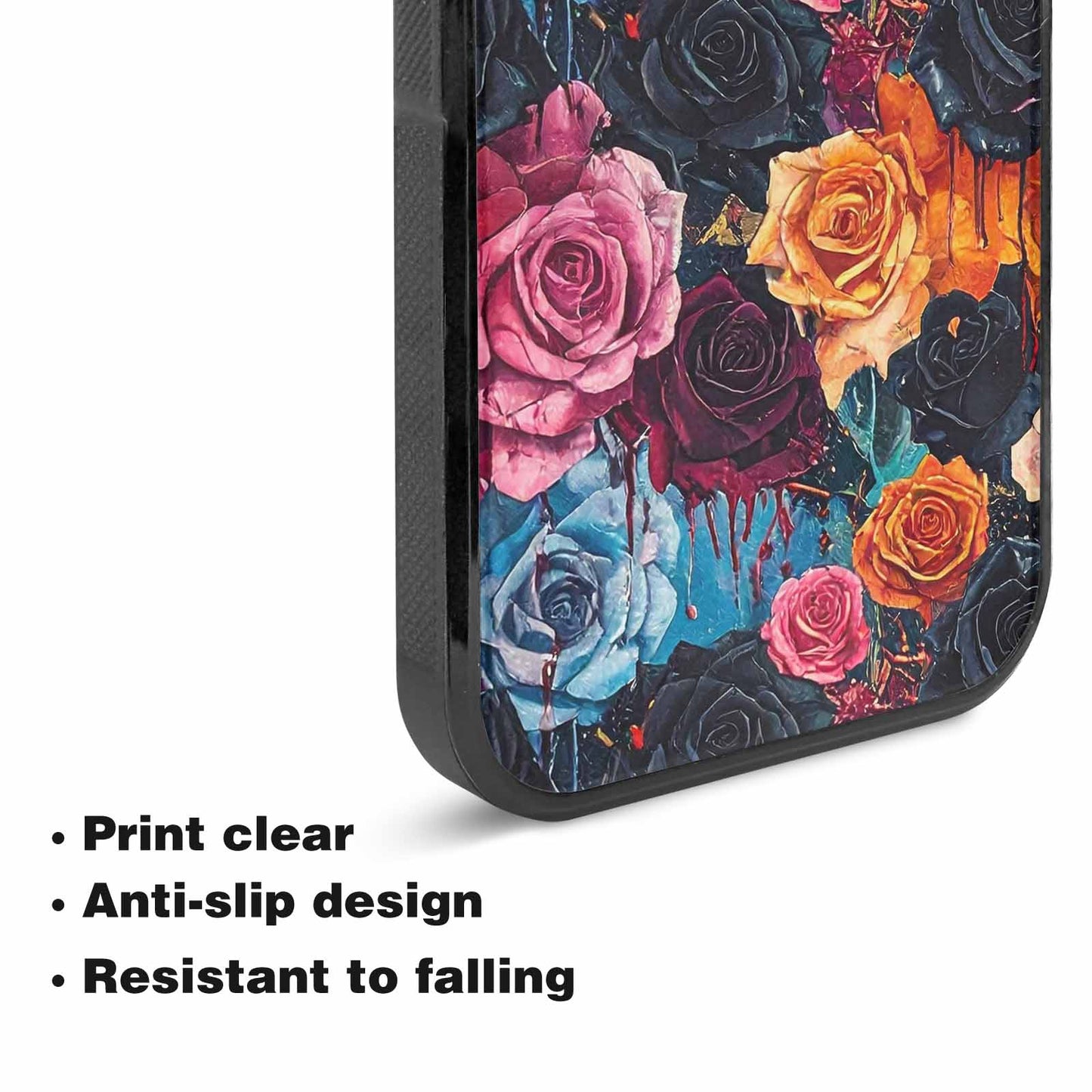iPhone 15 Plus Case — Gothic Rose Gothic Roses Pattern Hundreds, Custom Phone Case