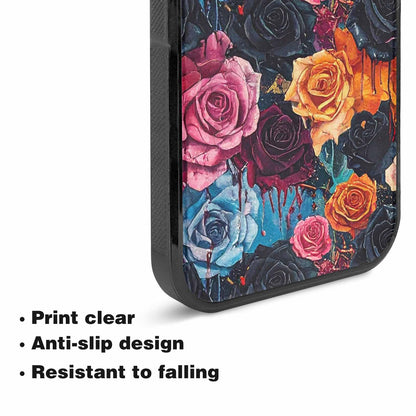iPhone 15 Plus Case — Gothic Rose Gothic Roses Pattern Hundreds, Custom Phone Case