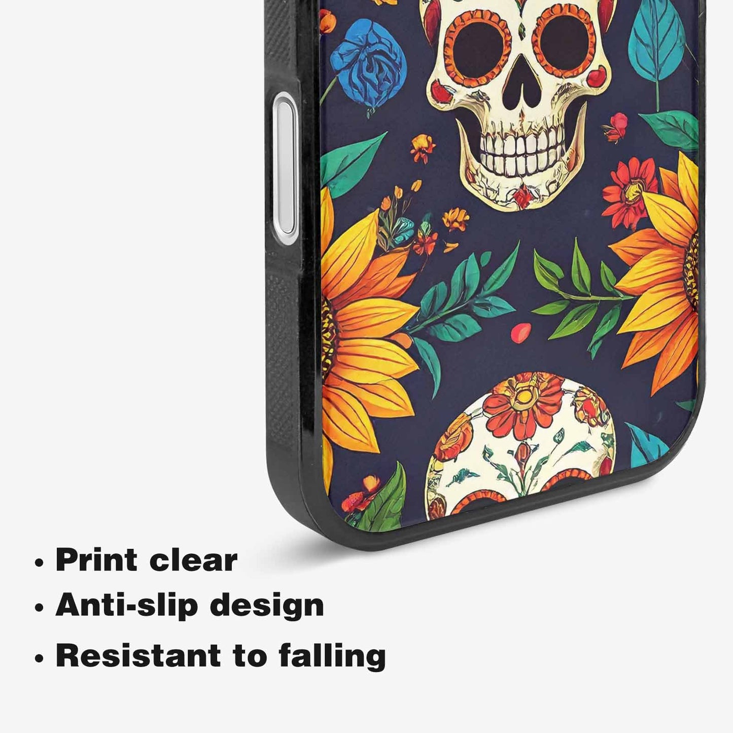 iPhone 16 Plus Case — Sunflowers Hundreds Of Skulls Art Seamless, Unique Phone Case Design