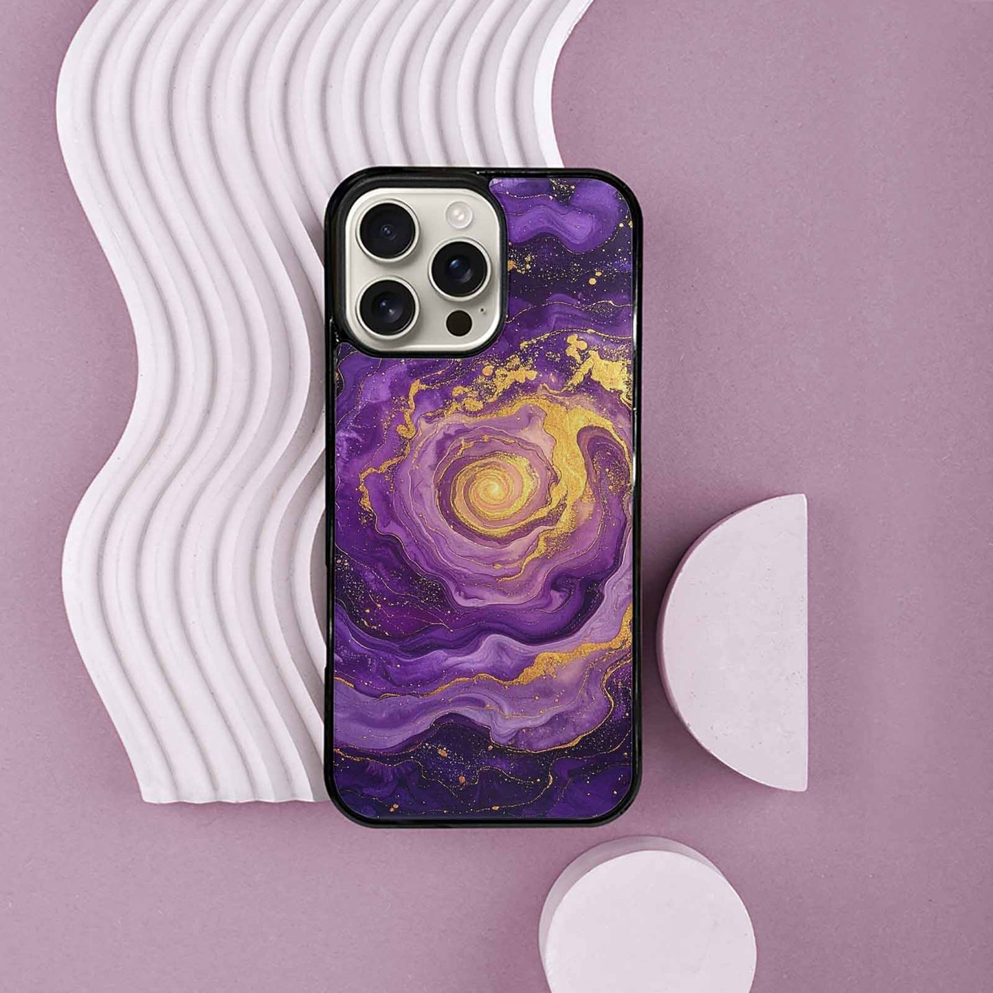 iPhone 16 Pro Max Case — Swirling Brushstroke Starry Night Texture Blended, Custom Art Phone Cover