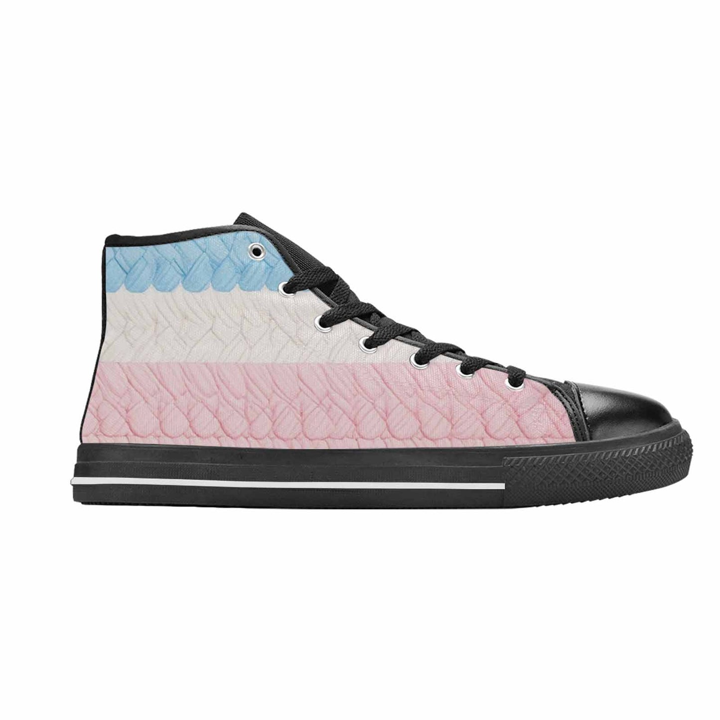 MEN'S Transgender Flag Color High Top Canvas Dark Academia Shoes