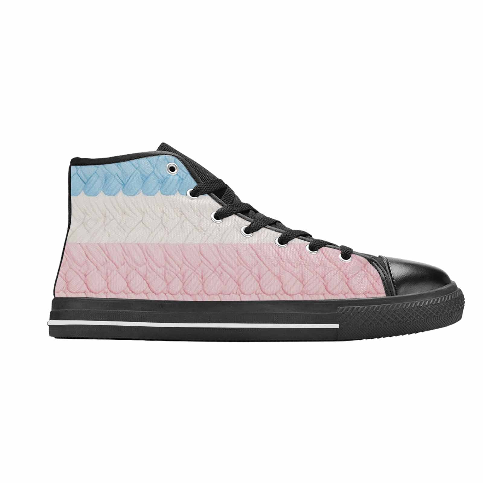 MEN'S Transgender Flag Color High Top Canvas Dark Academia Shoes