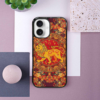 iPhone 16 Case — Mandala Lions Art Seamless Pattern Vibrant, Unique Phone Case Design