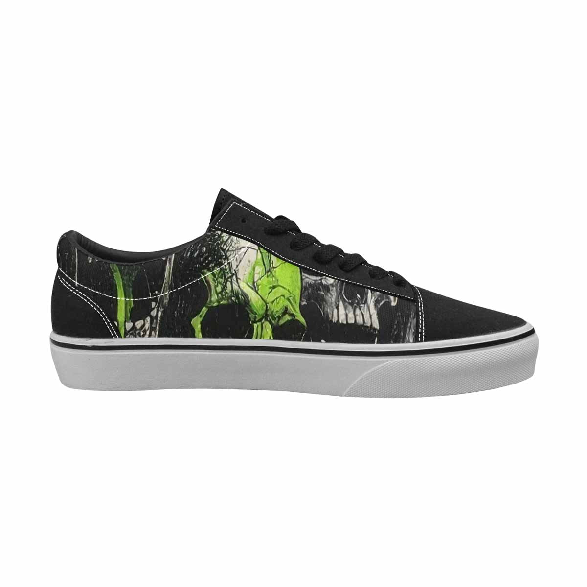 WOMEN'S Rainbow From Skull S Lace-Up Canvas Surreal Custom Shoes
