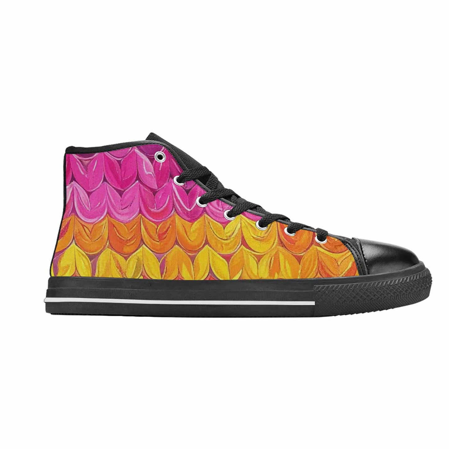 MEN'S Pansexual Flag Color High Top Canvas Neon Fantasy Shoes
