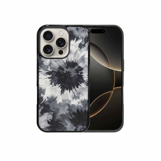 iPhone 16 Pro Case — Tie Dye Black And Gray Blended, Personalized Phone Case