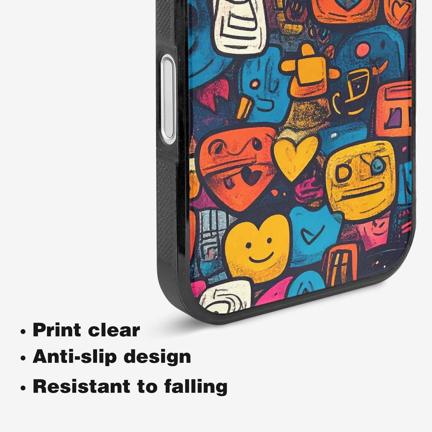 iPhone 16 Case — Hand Drawn Icon Doodle Pattern Hundreds, Original Design Phone Case