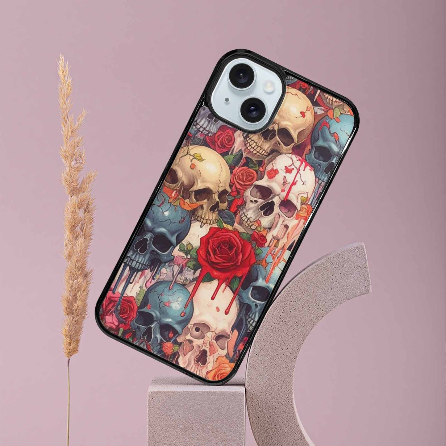 iPhone 15 Plus Case — Skulls And Roses Skulls And Roses, Custom Print Case Cover