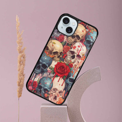 iPhone 15 Plus Case — Skulls And Roses Skulls And Roses, Custom Print Case Cover