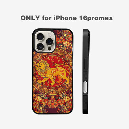 iPhone 16 Pro Max Case — Mandala Lions Art Seamless Pattern Vibrant, Unique Phone Case Design