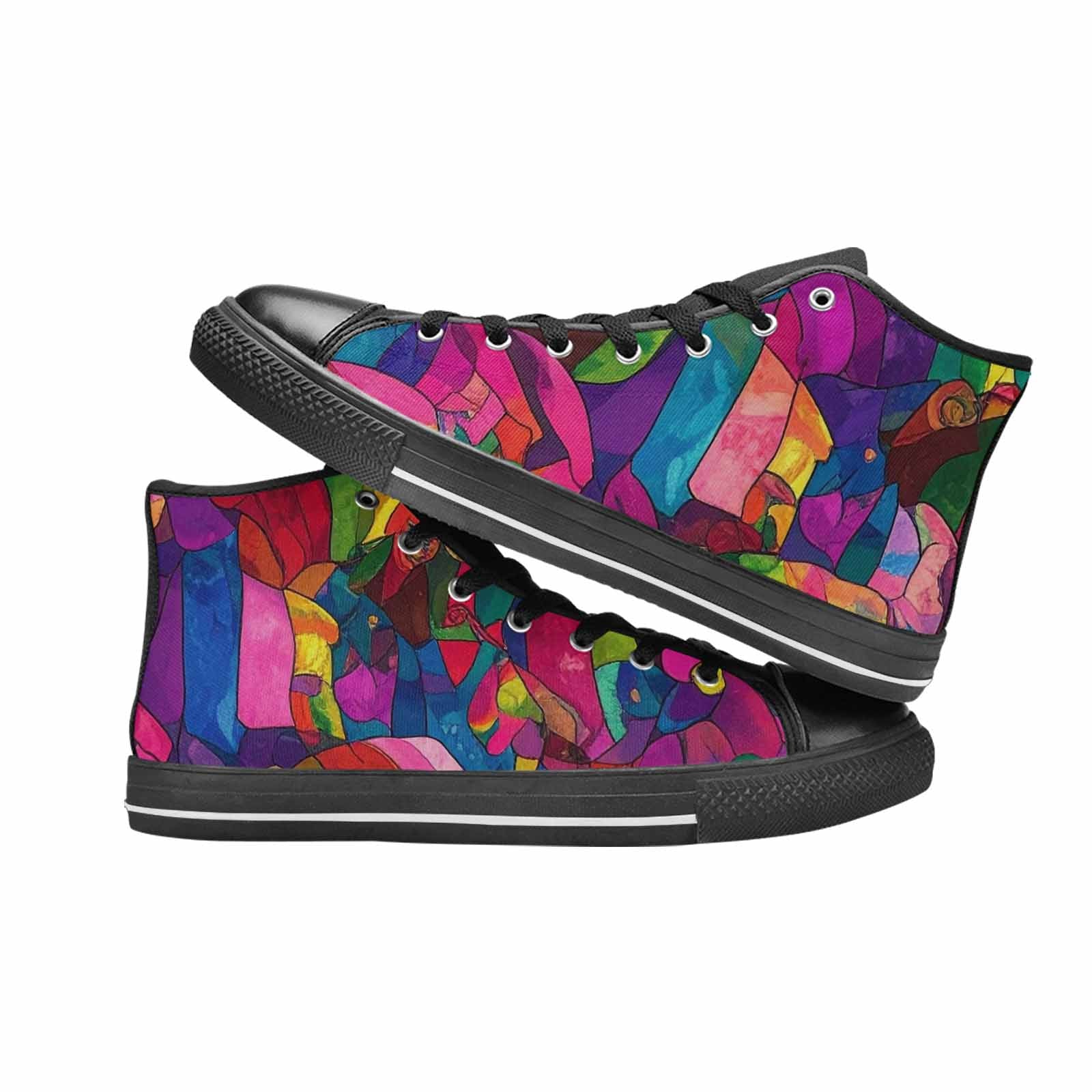 MEN'S Polysexual Flag Color High Top Canvas Neon Fantasy Custom Sneakers