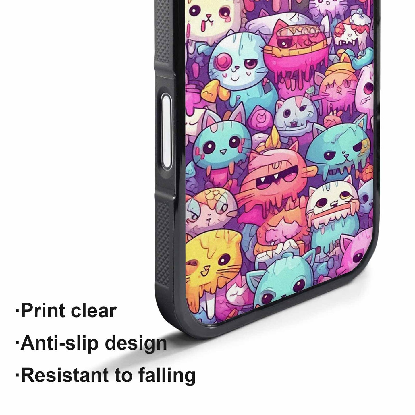 iPhone 17 Pro Max Case — Pastel Gore Cat Character Original Art, Custom Phone Case