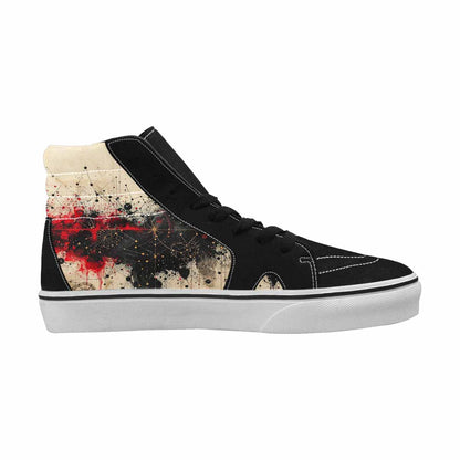 MEN'S Zodiac Black & Red Ink High Top Canvas Artist-designed Y2K Custom Print Sneakers