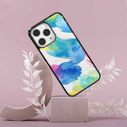 iPhone 15 Pro Max Case — Trans Strong Watercolor Seamless Pattern Vibrant, Custom Art Phone Cover
