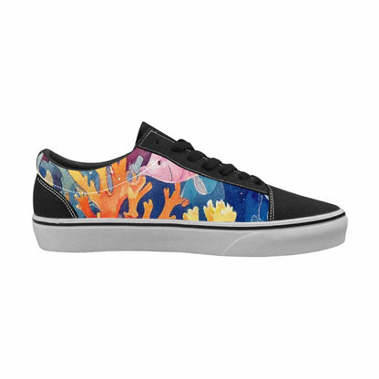 MEN'S Fish Scale Coral Canvas Lace-Up Aesthetic Custom Shoes