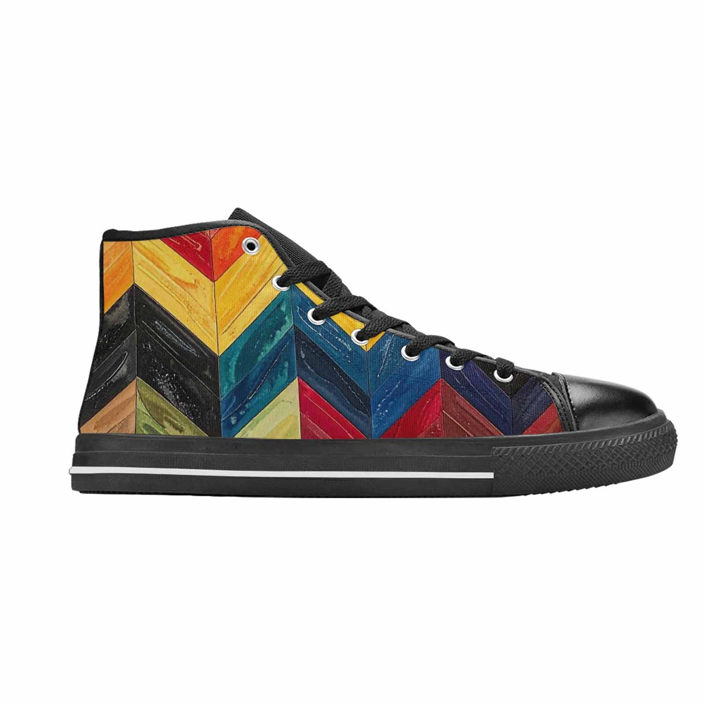 MEN'S Progress Pride Flag High Top Canvas Neon Fantasy Shoes
