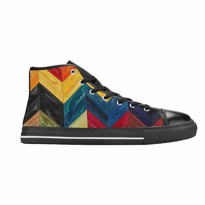 MEN'S Progress Pride Flag High Top Canvas Neon Fantasy Shoes
