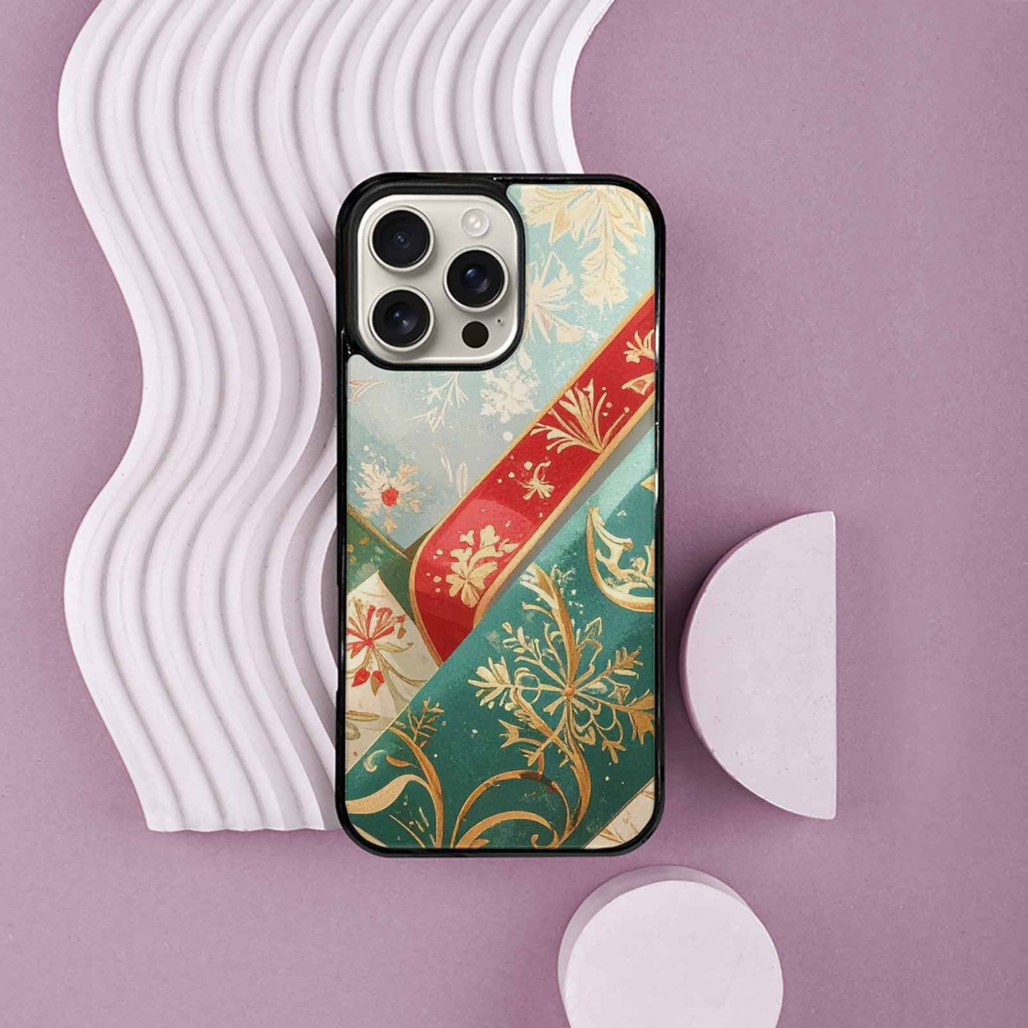 iPhone 16 Pro Max Case — Christmas Wrapping Paper Pattern Art Wallpaper, Original Design Phone Case