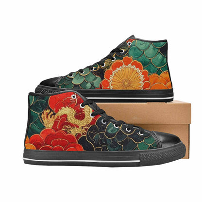 MEN'S Dragon Scale Fantasy High Top Canvas Wallpaper Art Custom Shoes