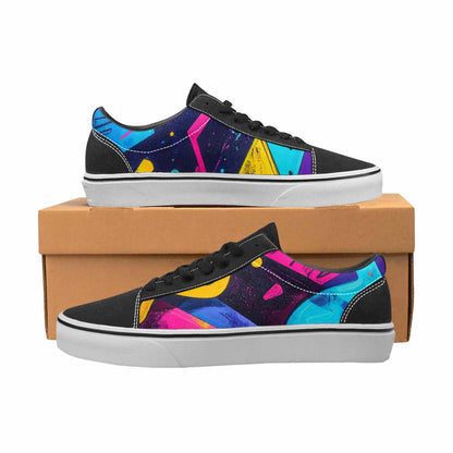 WOMEN'S Memphis Squiggles Triangles Dots Canvas Lace-Up Dark Academia Shoes