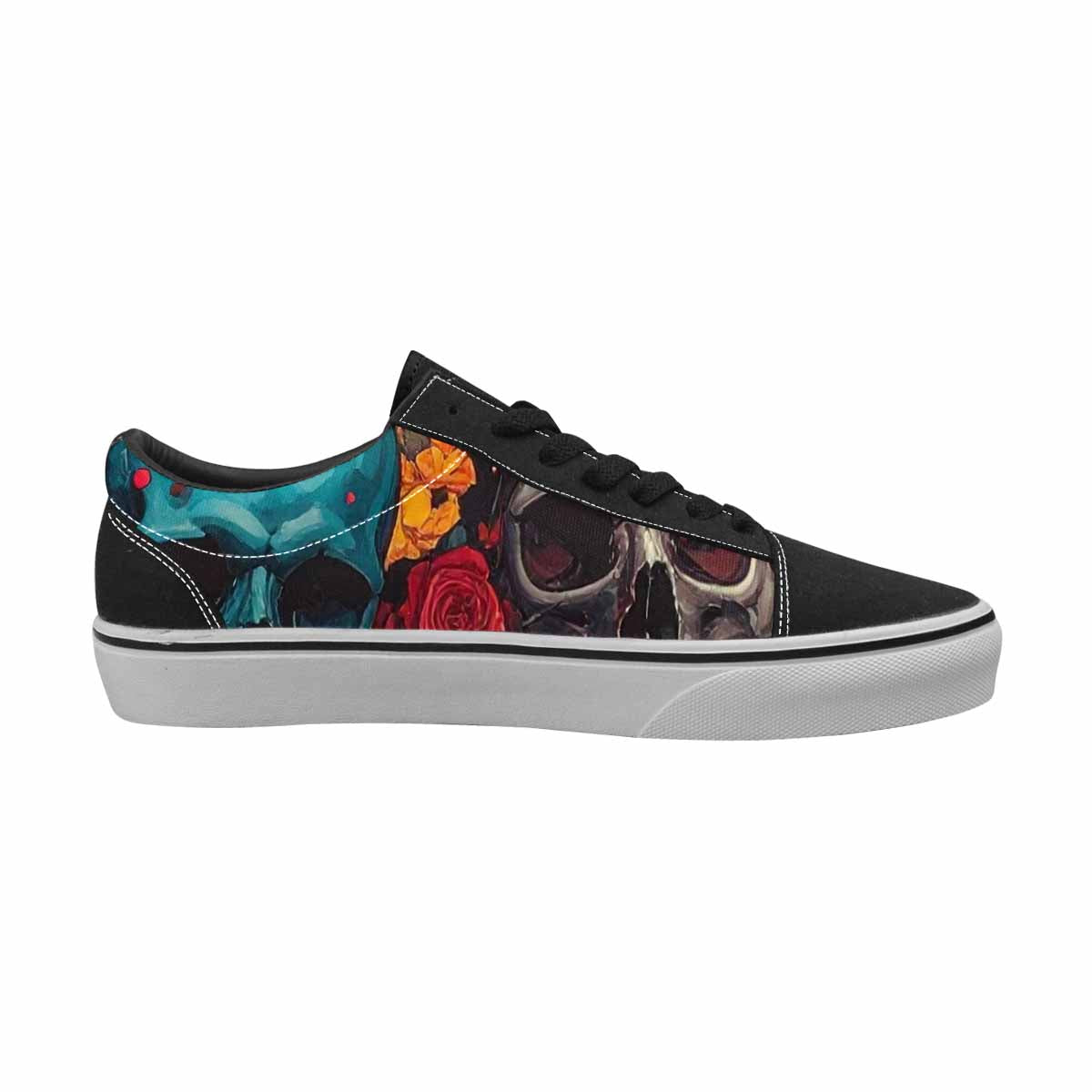 WOMEN'S Skulls Roses Skulls Roses Lace-Up Canvas Grunge Shoes