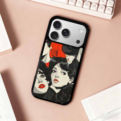 iPhone 17 Pro Case — Seamless Repeating Pattern Of Overlapping Retro, Custom Art Phone Cover