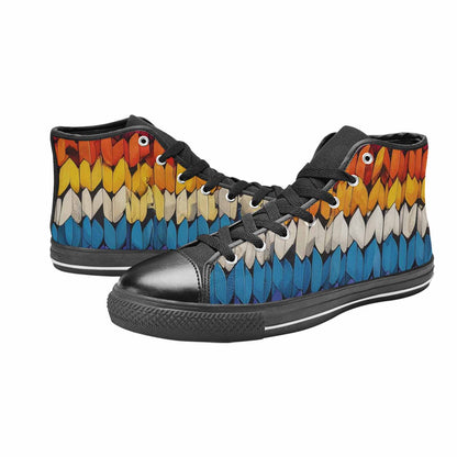 MEN'S Asexual Flag Color High Top Canvas Wallpaper Art Custom Sneakers