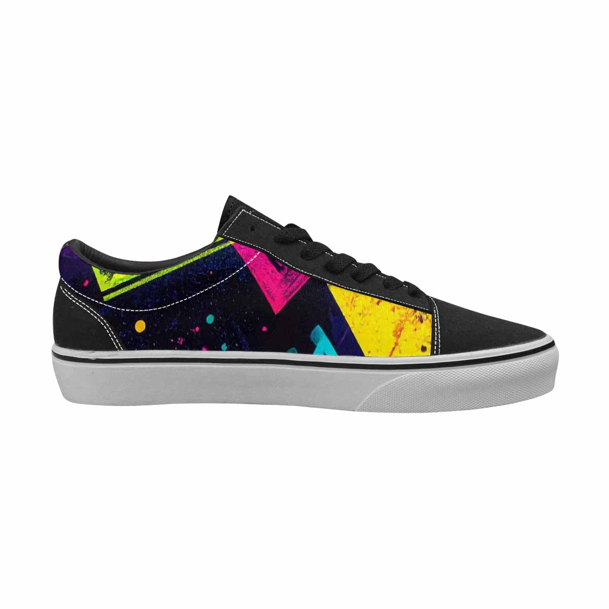 WOMEN'S Memphis Squiggles Triangles Dots Canvas Lace-Up Cottagecore Sneakers