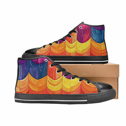 MEN'S Transgender Flag Color High Top Canvas Vivid Custom Sneakers