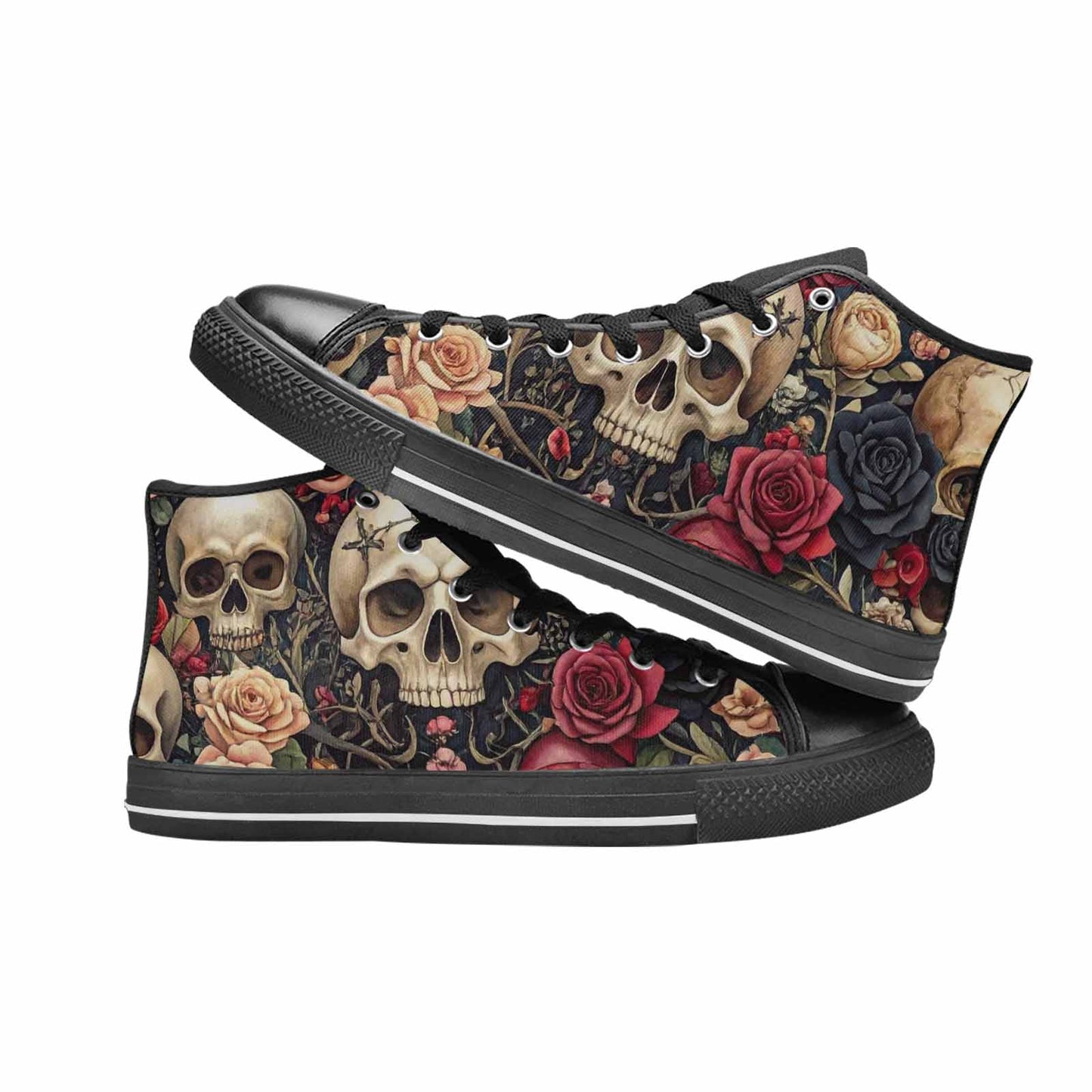 MEN'S Skulls - Roses High Top Canvas Y2K Shoes