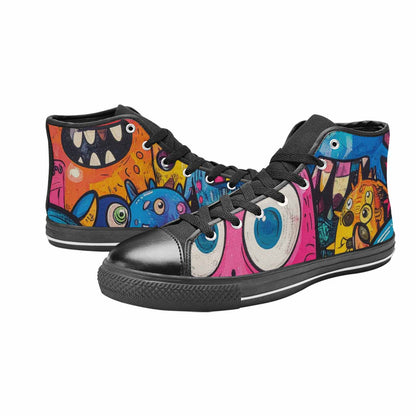 WOMEN'S Goofy Cartoon Monster High Top Canvas Grunge Custom Shoes