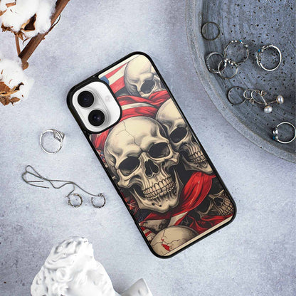 iPhone 16 Plus Case — Skull Dark Art Gothic Print, Custom Print Case Cover
