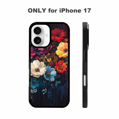 iPhone 17 Case — Shadowy Glitch Floral Pattern Floral, Custom Art Phone Cover