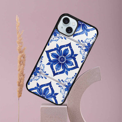 iPhone 15 Plus Case — Mexican Talavera Tile Pattern Floral Geometric, Custom Phone Case