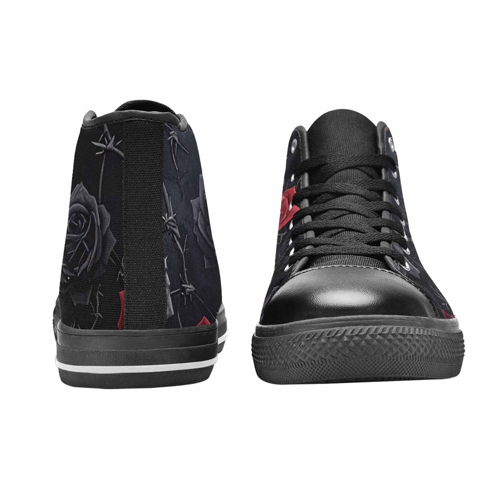 MEN'S Black Gothic Rose High Top Canvas Vibrant Chaos Custom Shoes