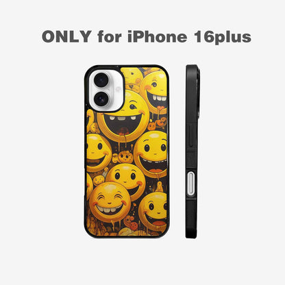 iPhone 16 Plus Case — Melting Moon Smiley Red Splatt, Customized Protective Case