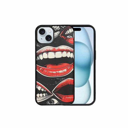 iPhone 15 Plus Case — Googly Cartoon Mouths, Personalized Phone Case