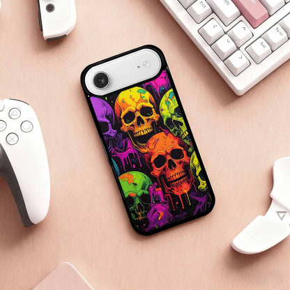 iPhone 17 Air Case — Vibrant Camo Of Skeletons Neon Camo, Customized Protective Case