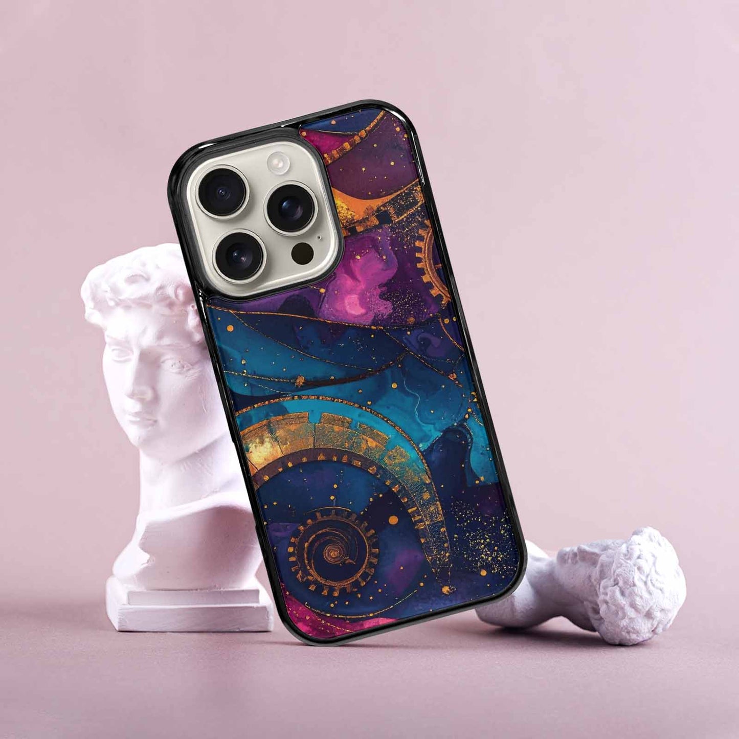 iPhone 16 Pro Case — Steampunk Galaxy Art Seamless Pattern Vibrant, Unique Phone Case Design