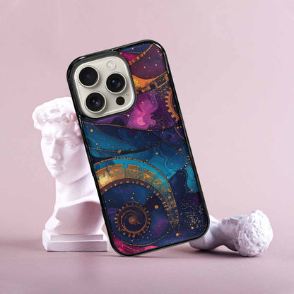 iPhone 16 Pro Case — Steampunk Galaxy Art Seamless Pattern Vibrant, Unique Phone Case Design