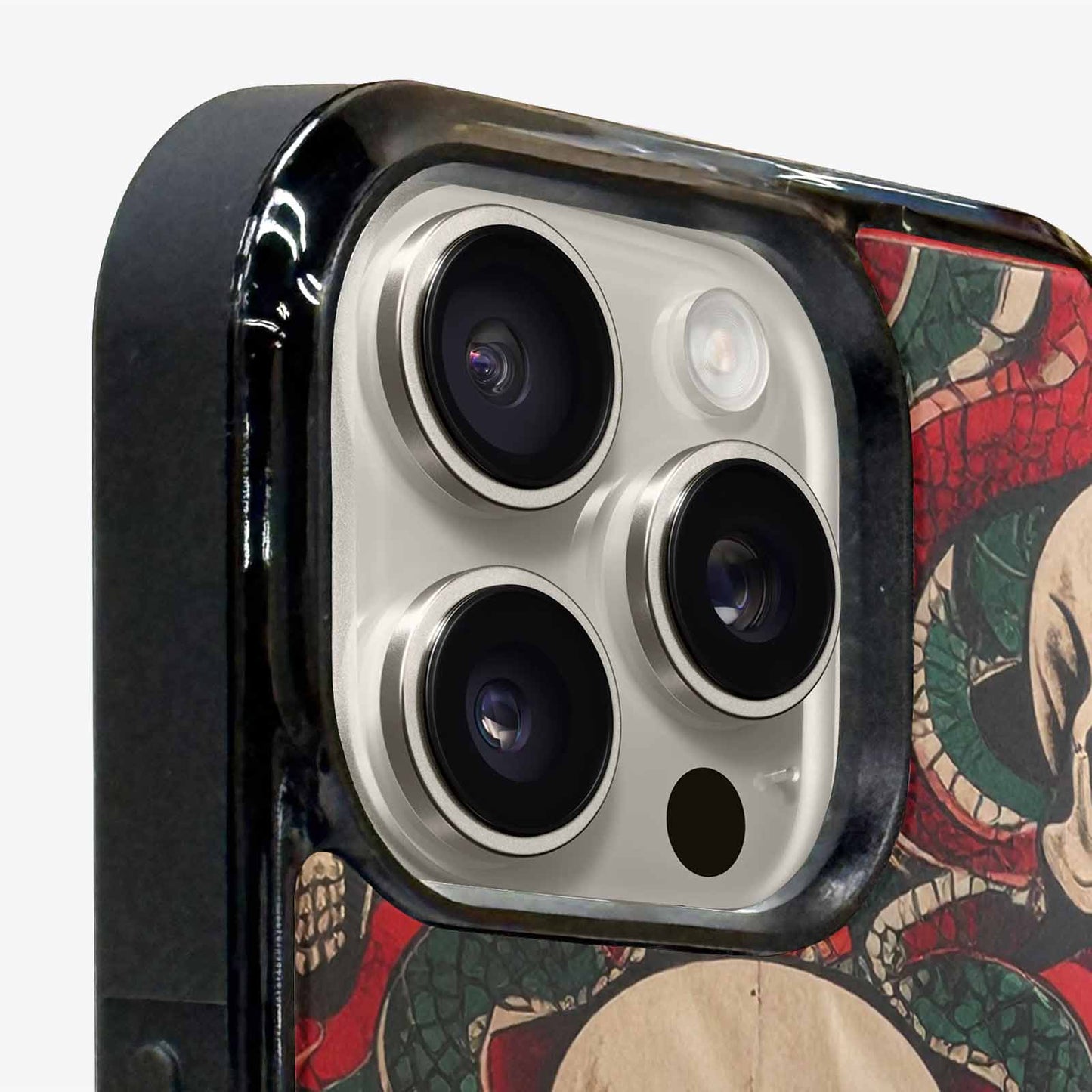 iPhone 16 Pro Case — Traditional Tattoo Style Skulls Entwined With, Custom Made Phone Cover