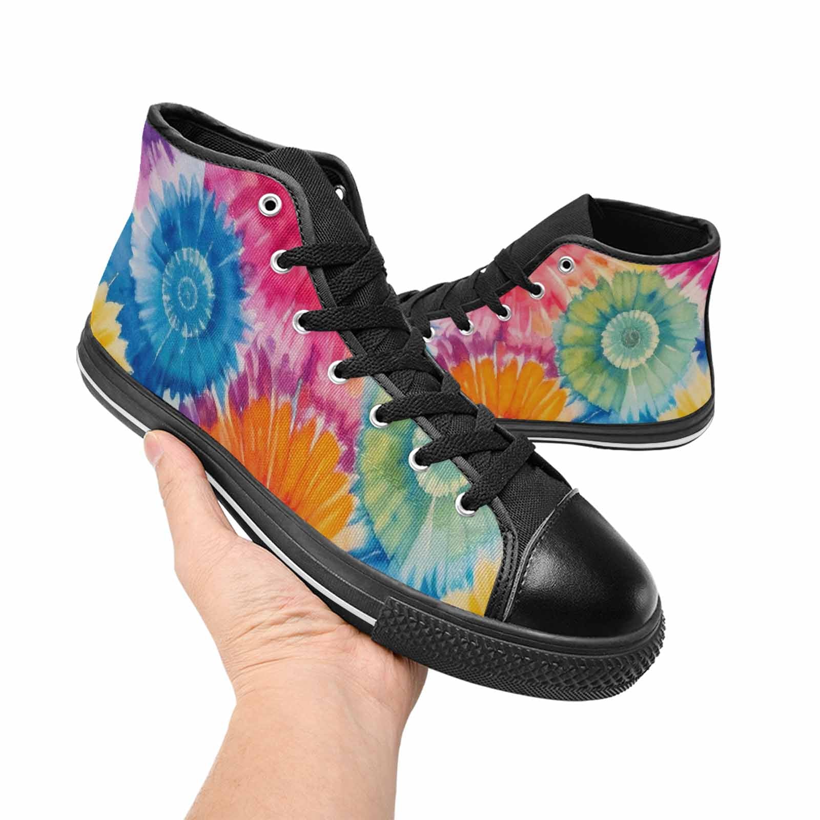 MEN'S Tie Dye Swirl High Top Canvas Y2K Shoes
