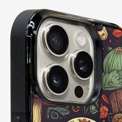 iPhone 16 Pro Case — Mushrooms And Skulls, Custom Phone Case