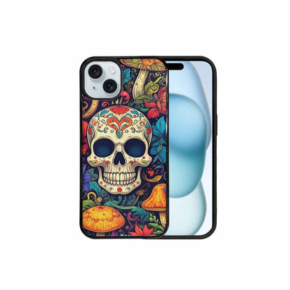iPhone 15 Plus Case — Mushrooms And Skulls, Custom Print Case Cover