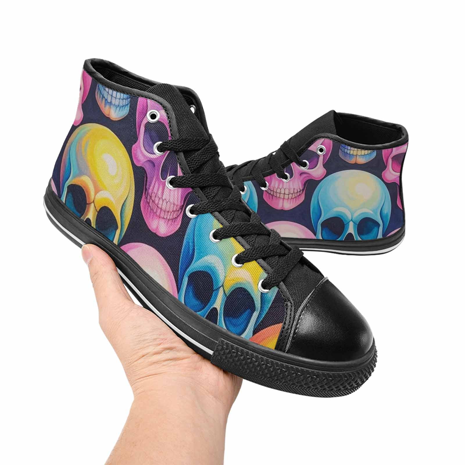 WOMEN'S Dripping Candy Skulls High Top Canvas Dark Academia Shoes