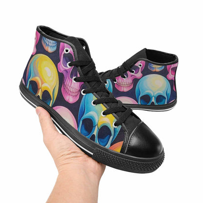 WOMEN'S Dripping Candy Skulls High Top Canvas Dark Academia Shoes