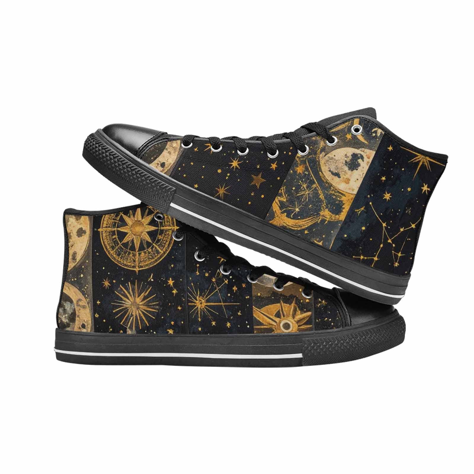 MEN'S Zodiac Constellation Star High Top Canvas Surreal Custom Shoes