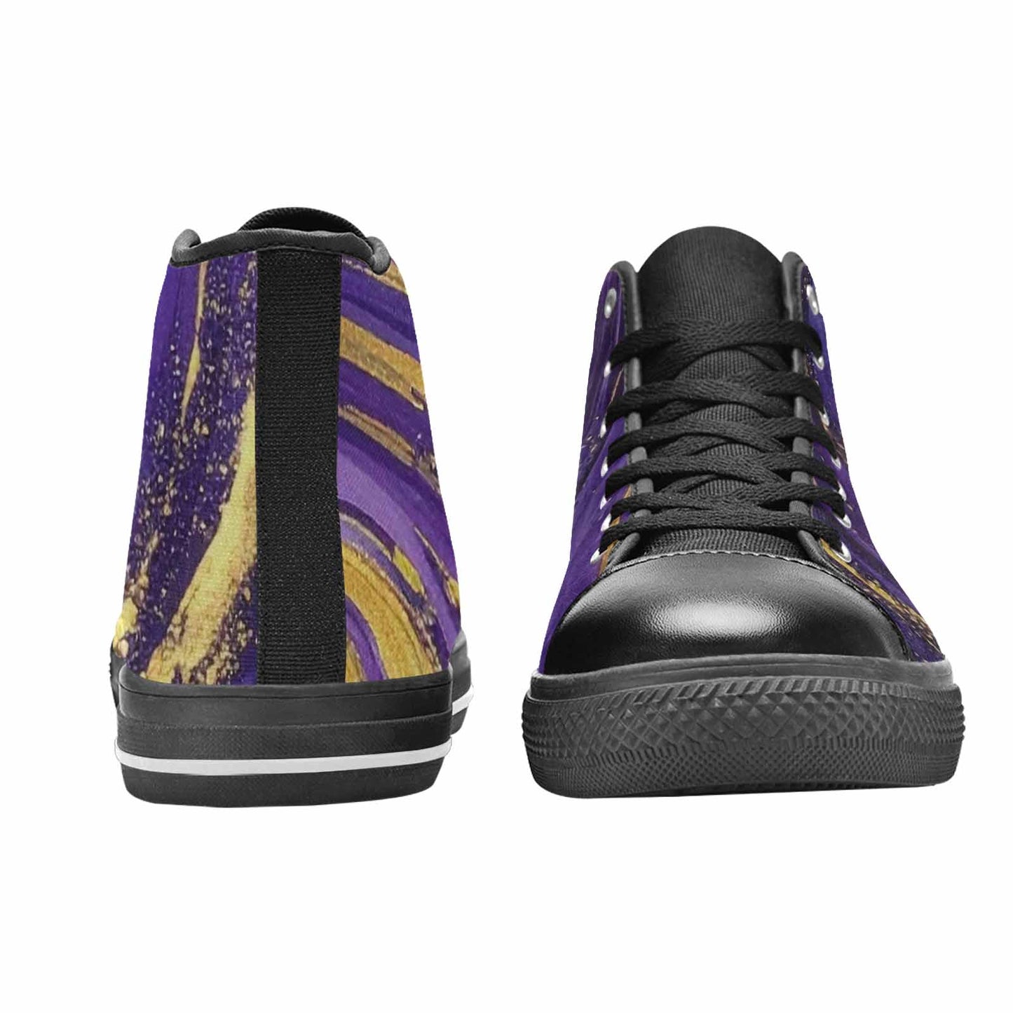 MEN'S Starry Night Nebula Brushstroke High Top Canvas Neon Fantasy Sneakers