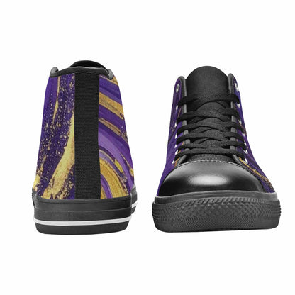 MEN'S Starry Night Nebula Brushstroke High Top Canvas Neon Fantasy Sneakers